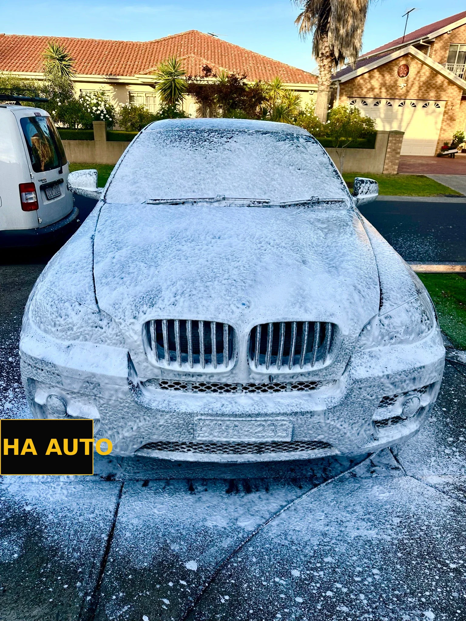 BMW X5 foam wash by MHA Auto Detailing