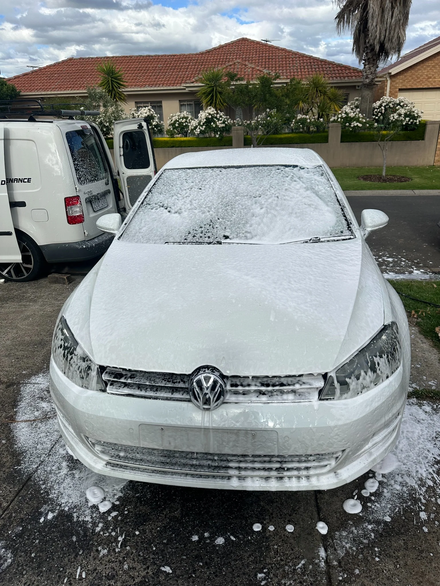 VW Golf foam wash by MHA Auto Detailing
